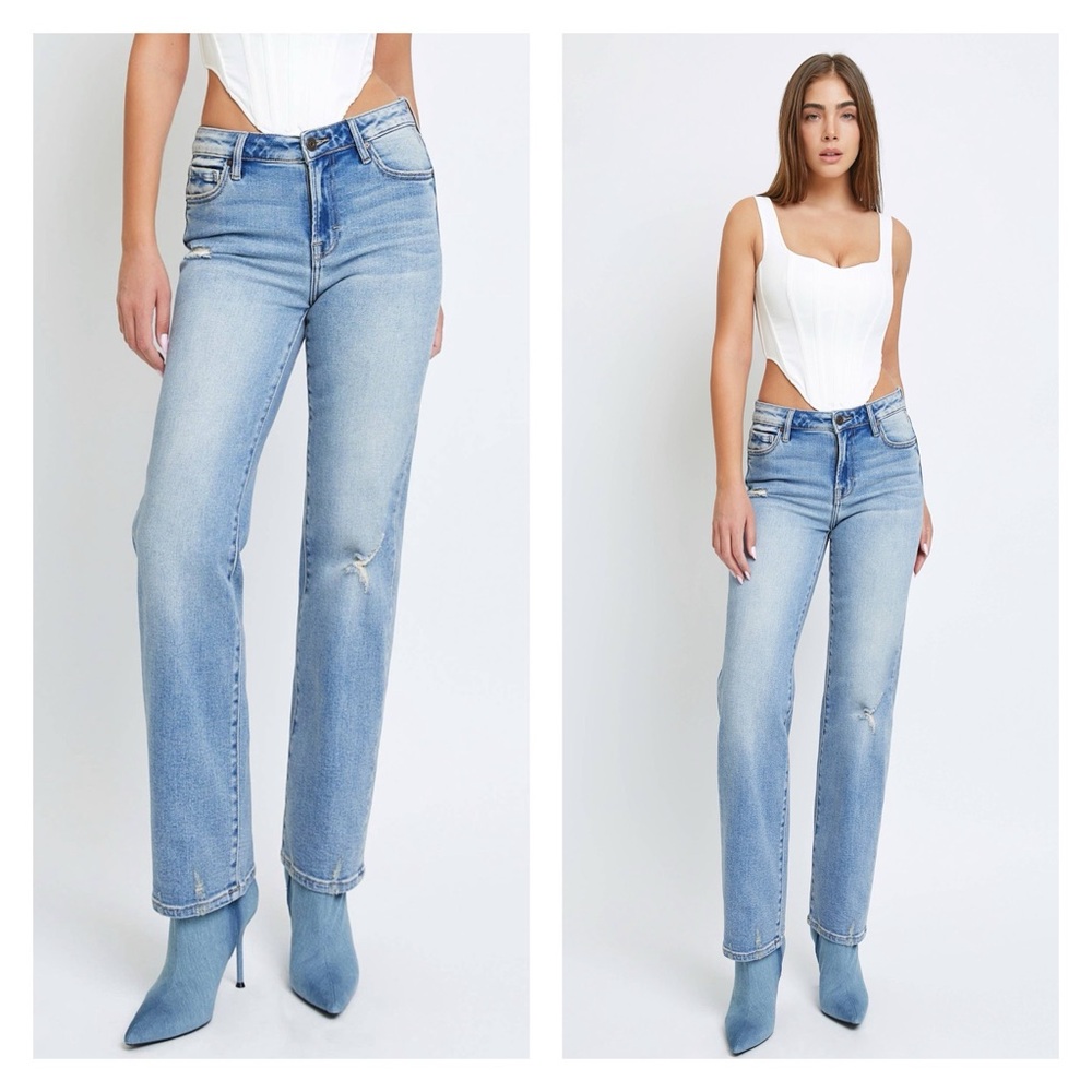 The Tracey - Hidden Medium Wash Straight Leg - Style # HD1581ST-LT